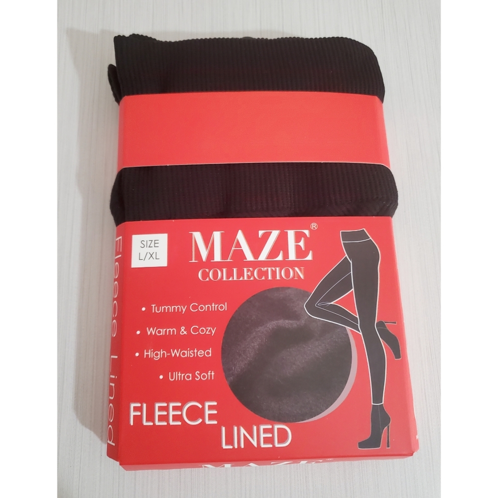 New Black Maze Collection Fleece lined legging FOR Women's L/XL
